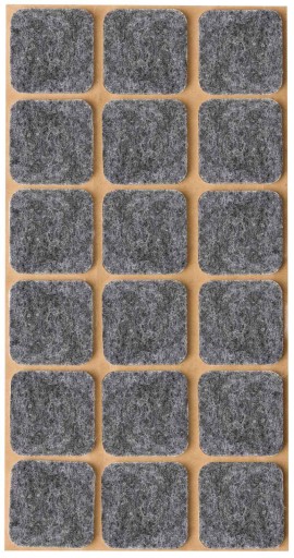 Samolepiace plstené podložky, čierne, 25x25