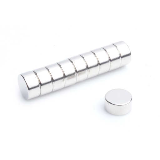 Neodymový cylindrický magnet MW 10x6 N38, sada 5 kusov