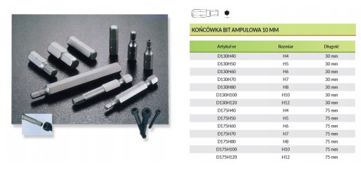 Bit 10mm konopný V6 x 30mm D130H60 JONNESWAY