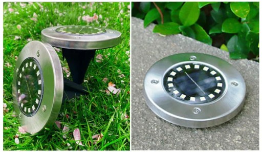 COLD LED ploché zemné solárne svietidlo 16 LED na trávniky, P-216