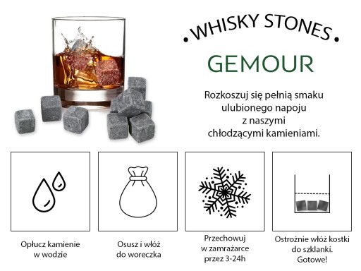 Whisky Stones Ice Cubes Cooling Stone Mastenec 1 ks ZA KUS