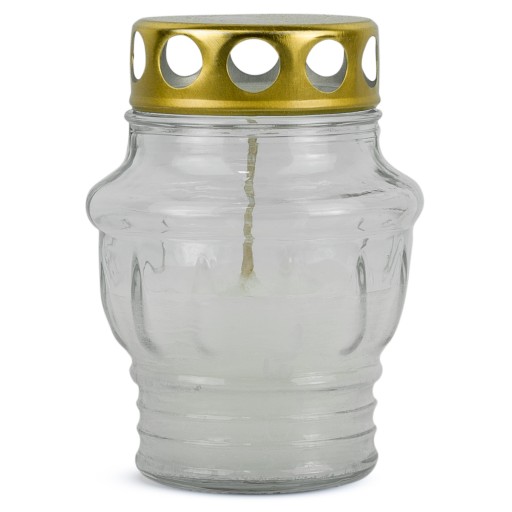 Sviečka liata sklenená 10 cm Biela DP65