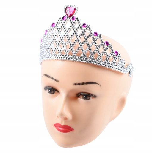 STRIEBORNÁ QUEEN'S DIADEM TIARA ČELENKA KRÁĽOVSKÁ KORUNKA RÔZNE FARBY