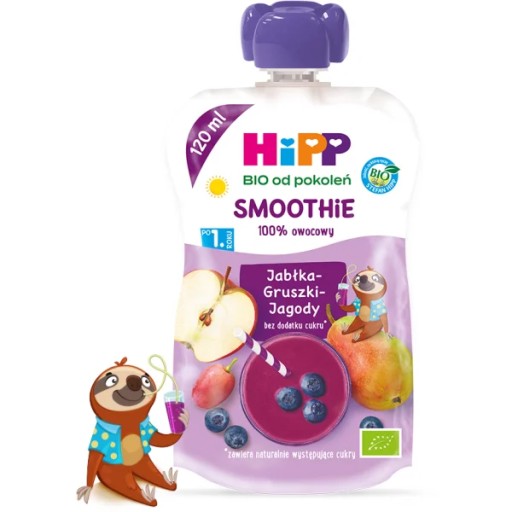 HIPP Hippie Smoothie Drink Jablká Hrušky Čučoriedky