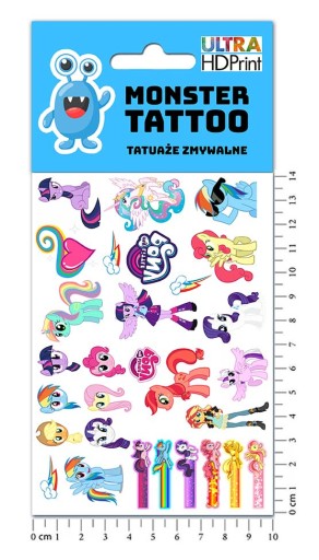 UMÝVAJÚCE DOČASNÉ TETOVANIE PRE DETI MY LITTLE PONY ORIGINÁLNE DIZAJNY