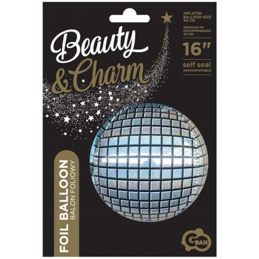 Fóliový BALÓN DISCO GALE 80. roky holografické STRIEBORNÉ