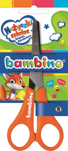 Školské nožnice s mierkou a pravítkom Bambino