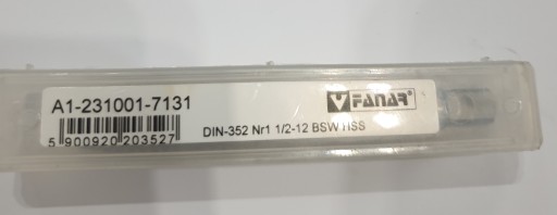 Závitník DIN352 č.1 1/2 12 BSW FANAR