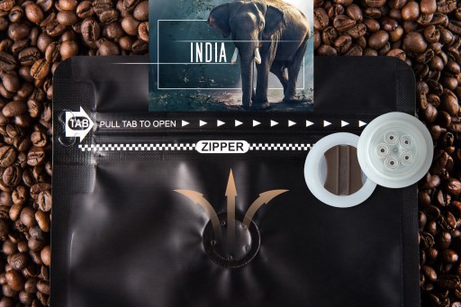 Čerstvo pražené kávové zrná 100% Arabica India 50G pre kávovar na espresso