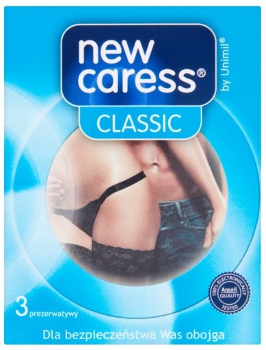 NOVÉ CARESS CLASSIC klasické kondómy 3 ks.
