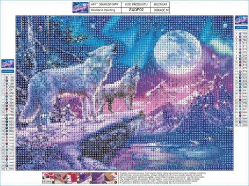 DIAMANTOVÁ VÝŠIVKA Diamantová maľba WOLVES PICTURE 5D Diamond Rezanie Kniha