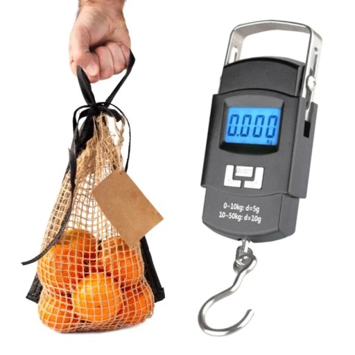 LETISKÁ VÁHA BATOŽINY TURISTICKÁ CESTOVANIE RYBOLOV LCD 50kg + BATÉRIA