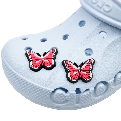 SET 2 ks ružových motýľov pre Crocs