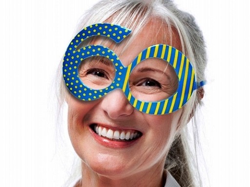 NARODENINOVÉ OKULIARE 60 ROKOV ČÍSLO 60 MODRÉ