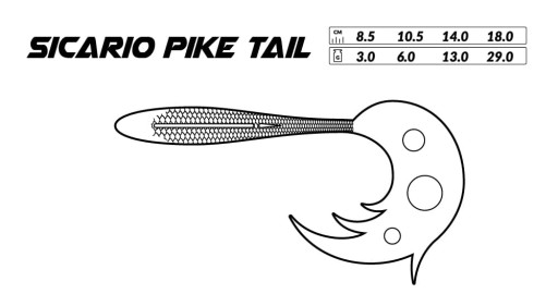 Mikado Sicario Pike Tail guma 8,5cm - Red Tiger