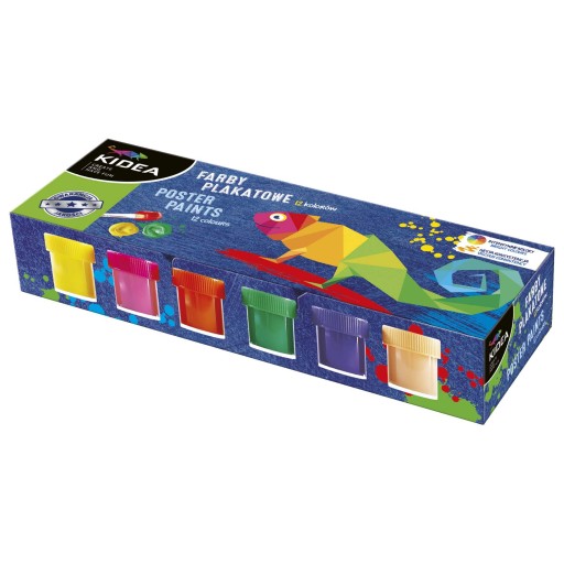 Plagátové farby 12 farieb 20ml Kidea
