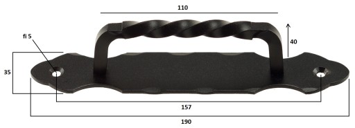 DEKORATÍVNA KĽÚČKA ANTÉNY NA DVERE, ČIERNA 190MM RETRO