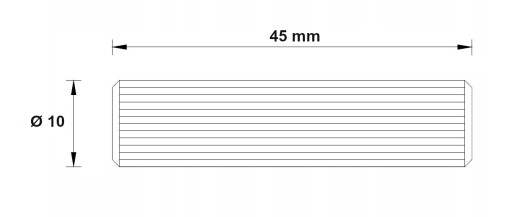 Drevená nábytková hmoždinka fi 10 x 45 mm, montážne hmoždinky a hmoždinky