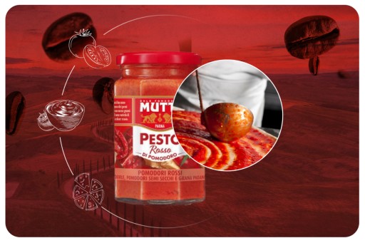 Mutti pesto 180g z červených paradajok
