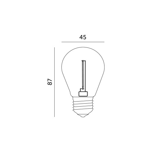 LED žiarovka ST45 1W E27 TEPLÁ farba 2700K 50lm