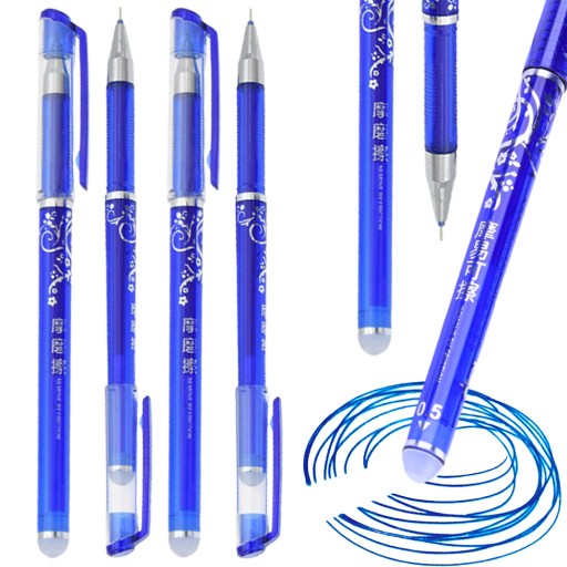 4x vymazateľné guľôčkové pero Vymazateľné pomocou ERASER MAGIC