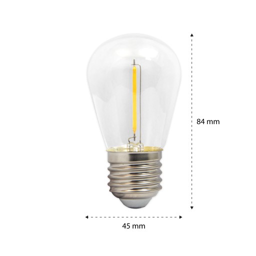 5x E27 LED FILAMENT 1W HEAT žiarovka na girlandy