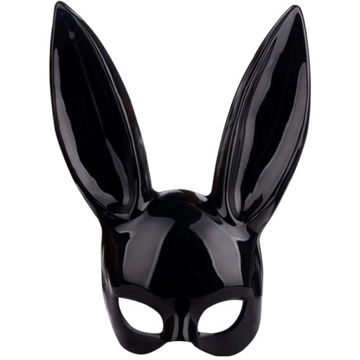 PLAYBOY MASKA ZAJIKA ČIERNA karnevalová maska polomaska králika zajaca