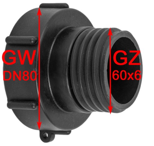 KONEKTOR NÁDRŽE IBC MAUZER GW DN80 GZ S60x6