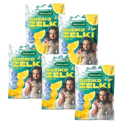 Bakalland Guziko citrónové želé bez cukru bez želatíny 5x34g KLEKS