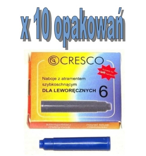 10 x náplne do pera Cresco pre ľavákov 60 ks
