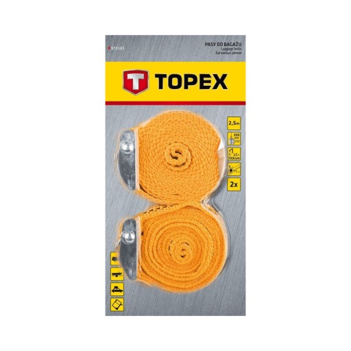 TOPEX Popruhy na batožinu 2,5 m x 25 mm, 2 ks.