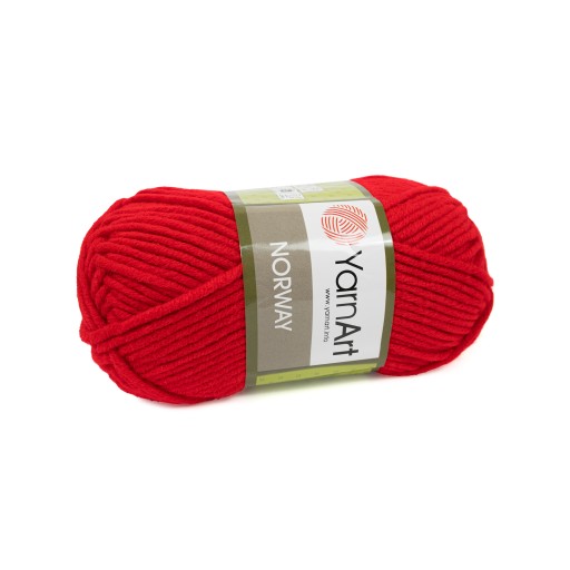 100g hrubá akrylová priadza YarnArt Norway červená 41