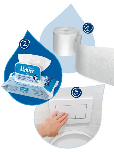 Zamatový vlhčený toaletný papier PURE 1 ks