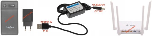 Adaptér USB Converter DC Plug 5,5x2,1 5V 12V 1A