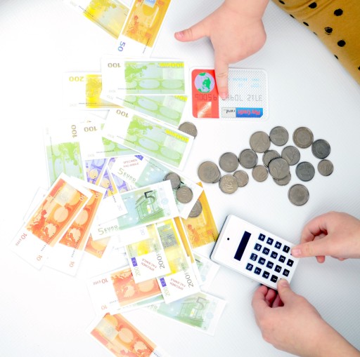 Hračka Peniaze Euro mince 56 kusov