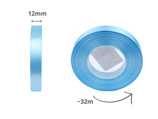 STUHA ÚZKA MODRÁ SATÉNOVÁ 12mm 32m