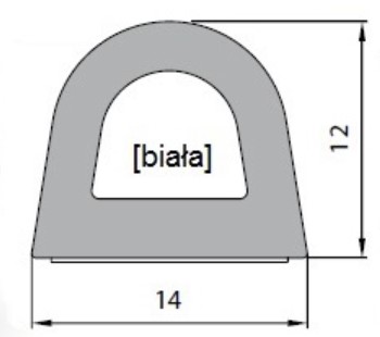 Biele samolepiace tesnenie typ D 14x12mm