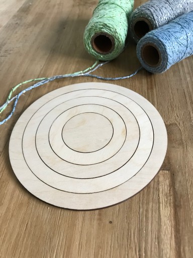 Drevený krúžok, základňa, lapač, kruh MACRAME 4 ks