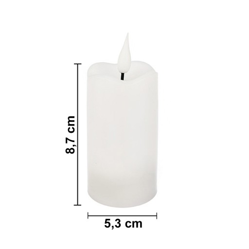 LED SVIEČKA, LAMPA NA AKUMULÁTOR, SVIEČKA BIELA, MAL