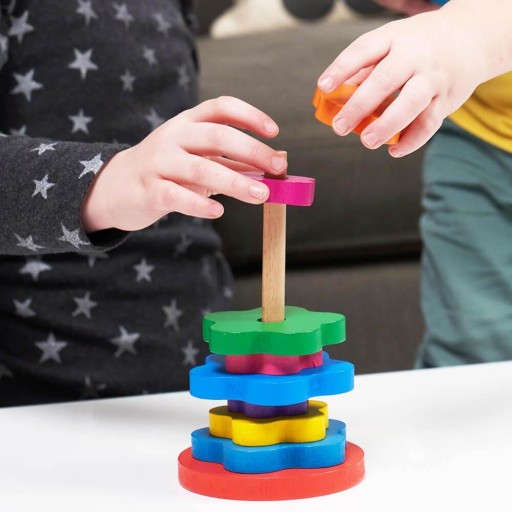 PYRAMÍDOVÝ TRIEDAČ Montessori VEŽOVÉ DREVENÉ BLOKY