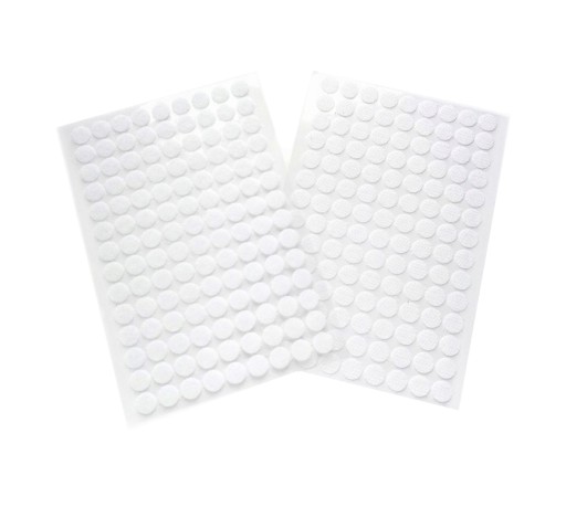 VELCRO TAPE Samolepiace krúžky 10 mm 126 párov BIELA