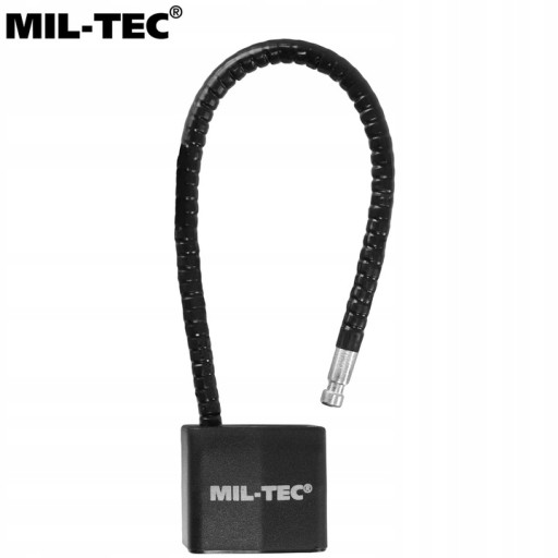 Visiaci zámok s lankom, ochrana proti krádeži Mil-Tec, 20 cm, čierna oceľ