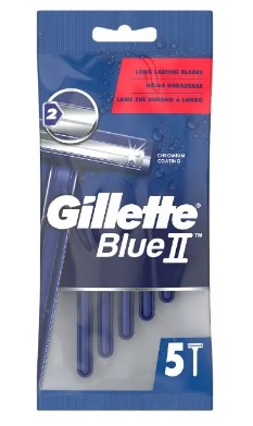 Gillette, Blue II, Jednorazové žiletky, 5 kusov