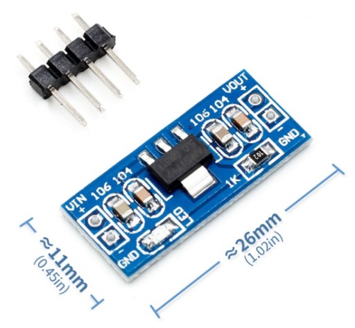 AMS1117 5V mini napájací modul + kolíky