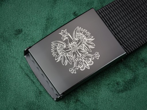 MATNÁ ČIERNA SPONKA s popruhom Eagle