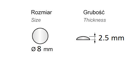 Silikónové tlmiče pre korpusy nábytku čiernej farby, Fi 8 x2,5