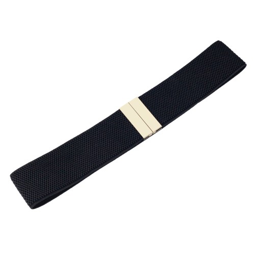 Elastický opasok, čierny, zlatý, pracka, 65-80 cm