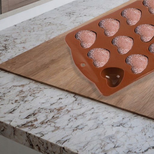 SILIKÓNOVÁ FORMA TVARU SRDCA NA ČOKOLÁDOVÉ PRALINKY ĽADOVÉ ŽELÉ TORTY