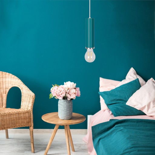 MODERNÁ OSTI A ZÁVISNÁ LAMPA, KOVOVÁ MODRÁ