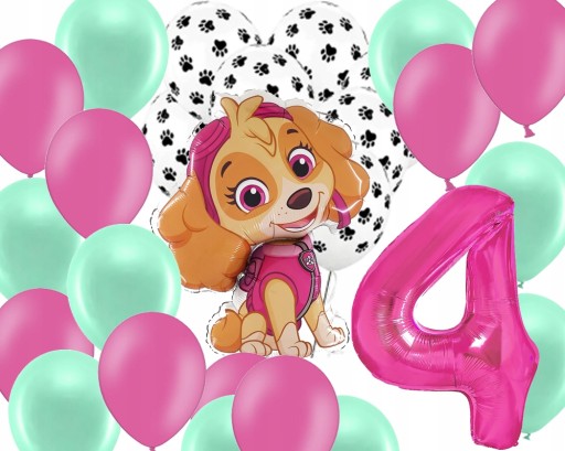 Mini fóliový balónik Skye Paw Patrol, na paličke, 35 cm